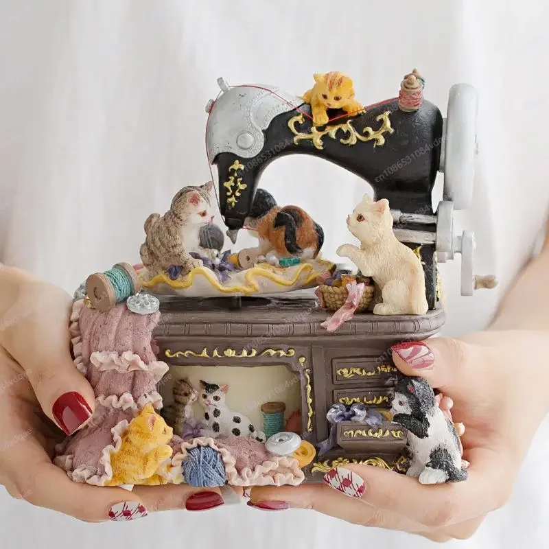 

Cat Music Box Vintage Ornament Valentine's Day Gift Girlfriend Girl Girl Children's Birthday Music Box