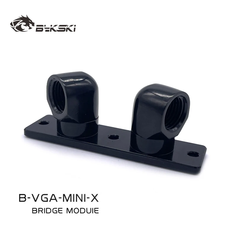 

Bykski 360 Rotary G1/4 Terminal/GPU Block Bridge Adapter/Install Water Cooler Fitting Change Direction Silver Black/B-VGA-MINI-X