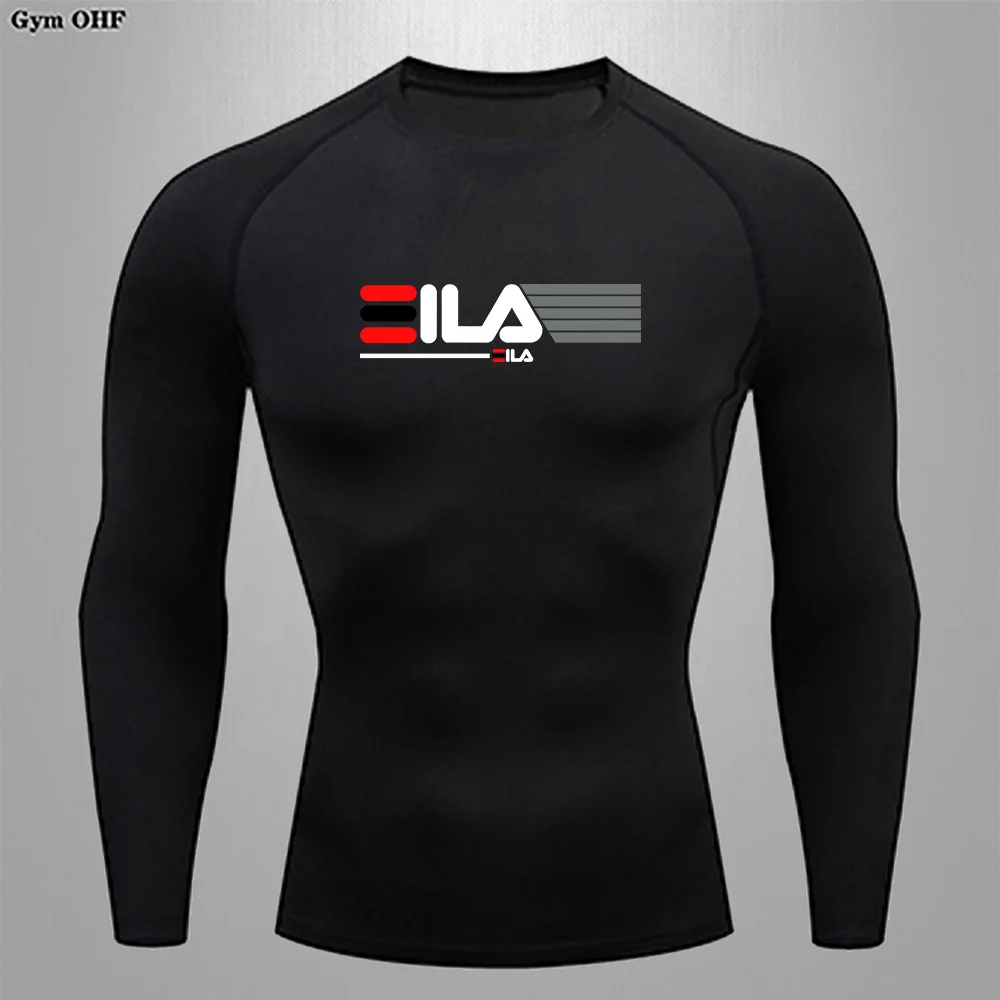 

Футболка мужская с длинным рукавом, эластичная быстросохнущая воздухопроницаемая приталенная рубашка для тренировок и фитнеса, для бега, лето