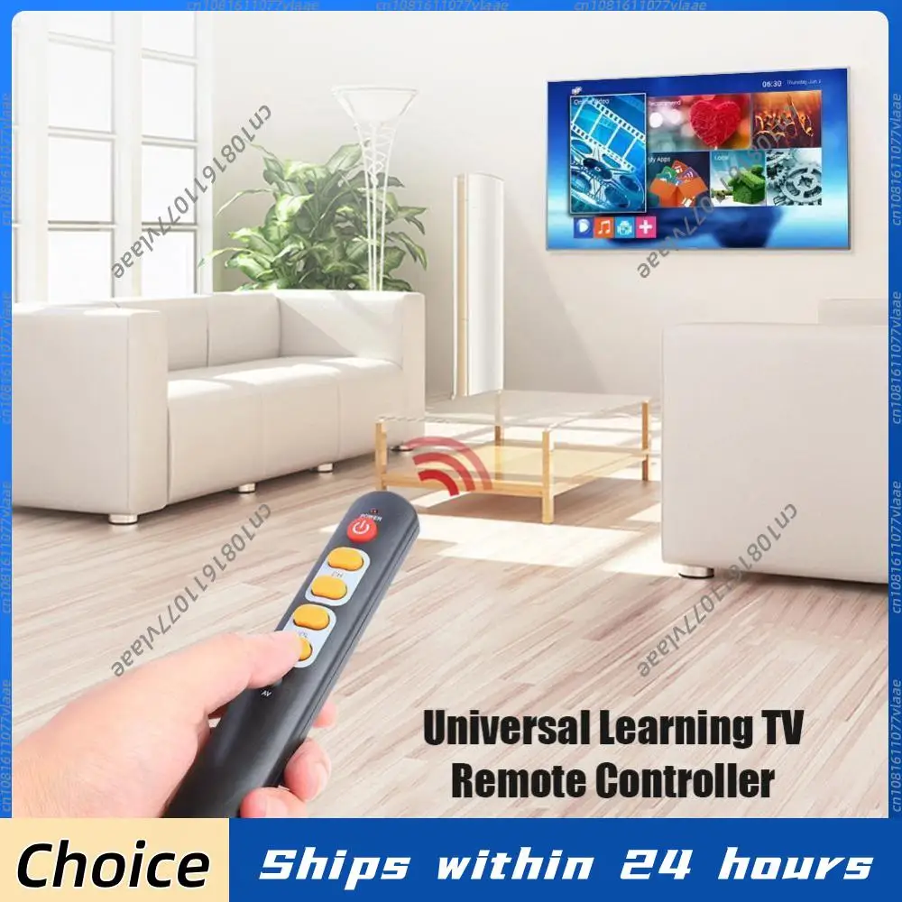 1/2PCS Universal Learning TV Remote Control Copy IR Remote 6 Big Yellow Button Controller for Smart TV Box STB DVD DVB VCR