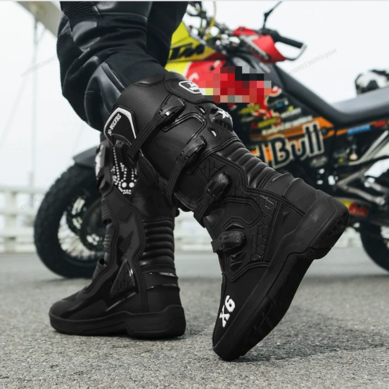 JG WOLVES Wear-resistant Anti Fall Motocross Boots Men's Women Motorcycle Boots Safe Riding Equipment Rally Shoes Racing Boots
