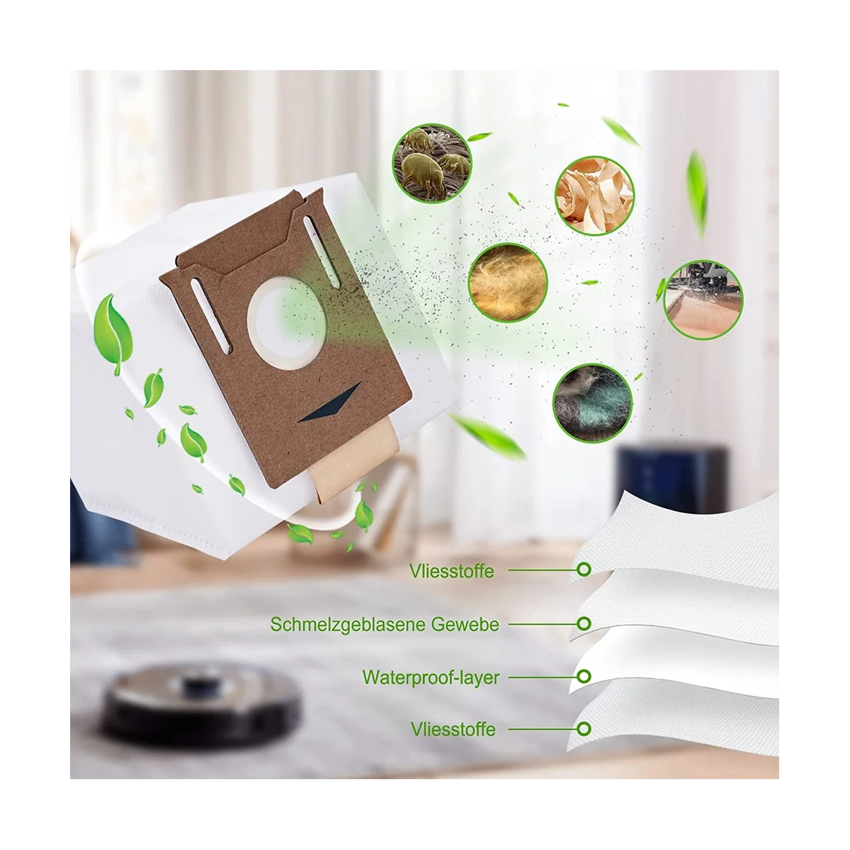 حزمة من 10 أكياس مكنسة كهربائية للمكانس الكهربائية Deebot N8+، N8 Pro+، Ozmo T8، T8+، T9+