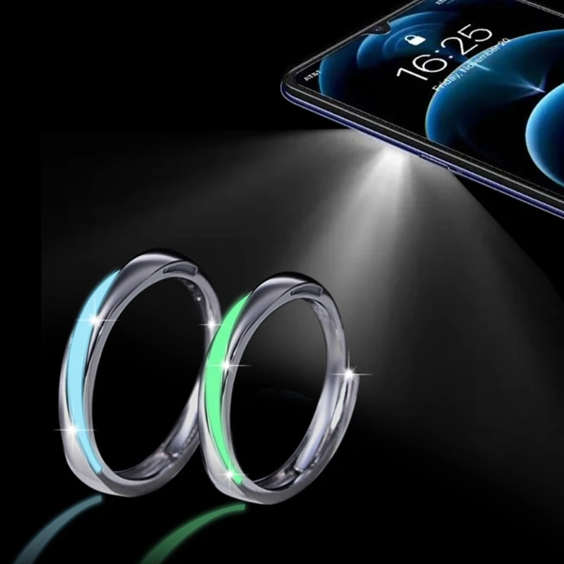 Unique Mobius Styles Glowing Couple Rings Sturdy Alloy Accessory for Lovers