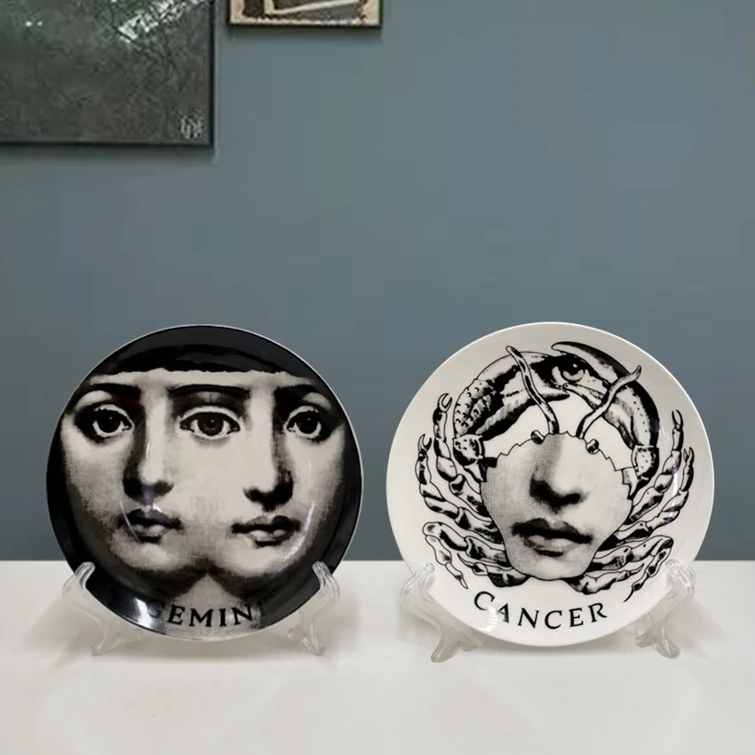 

Мемориальная тарелка с лицом краба, итальянская серия для лица, украшение для стены, украшение для дома, стенд, 8 дюймов