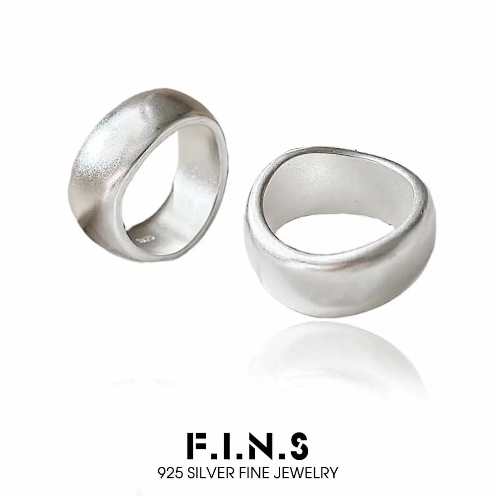 

F.I.N.S оригинальное минимализм кольцо из стерлингового серебра S925 корейская мода матовый простой широкий ремешок на палец гипоаллергенные ювелирные изделия