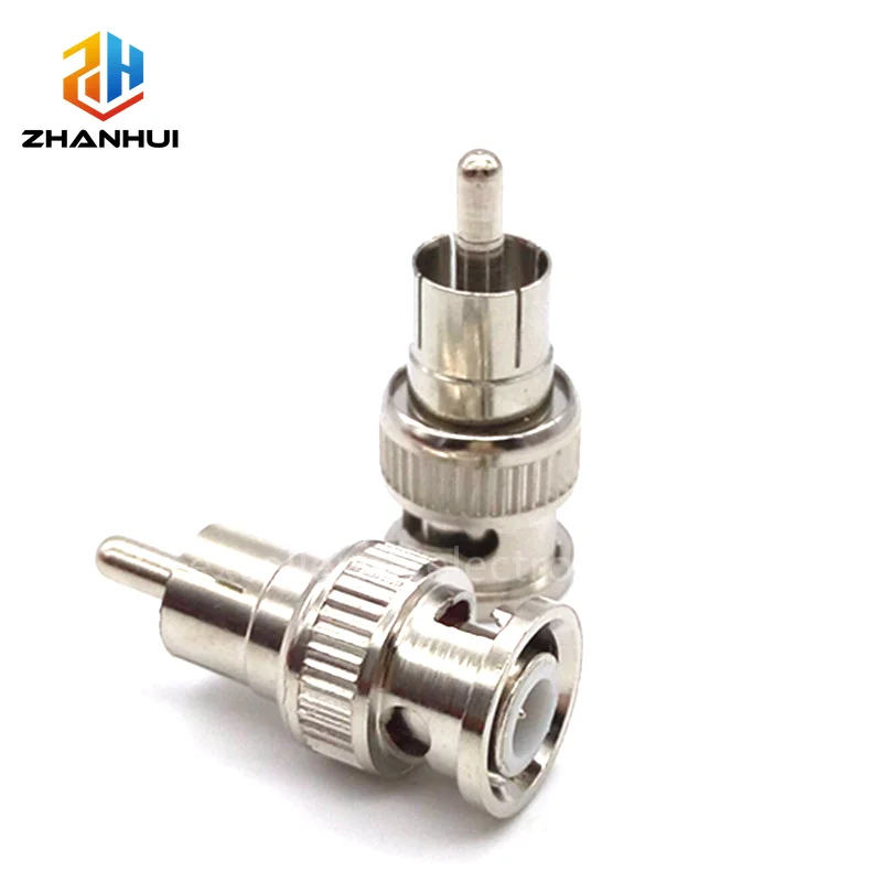 BNC Male to RCA Male Lotus Head Adapter 2/5/10Pcs Coaxial Connector for Surveillance Camera Video Signal Conversion