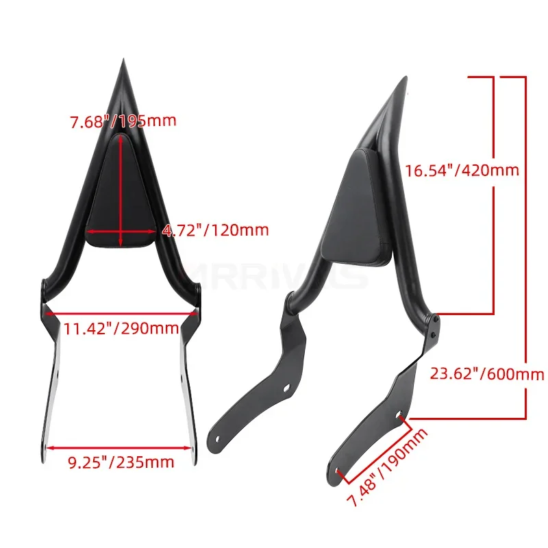 Motorcycle Rear Backrest Passenger Sissy Bar Luggage Rack Pad Black For Honda Rebel CMX300 CMX500 CMX 300 500 2017-2023 view 6