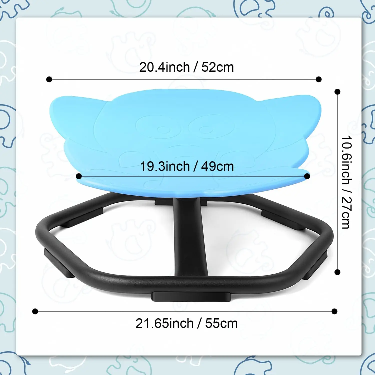 TERRAMUS เก้าอี้หมุนช้างสําหรับเด็ก 360 °   หมุนที่นั่งเด็กวัยหัดเดินเก้าอี้ Sensory BALANCE ของเล่นเก้าอี้บรรเทา Motion Sickness เด็กผู้หญิง