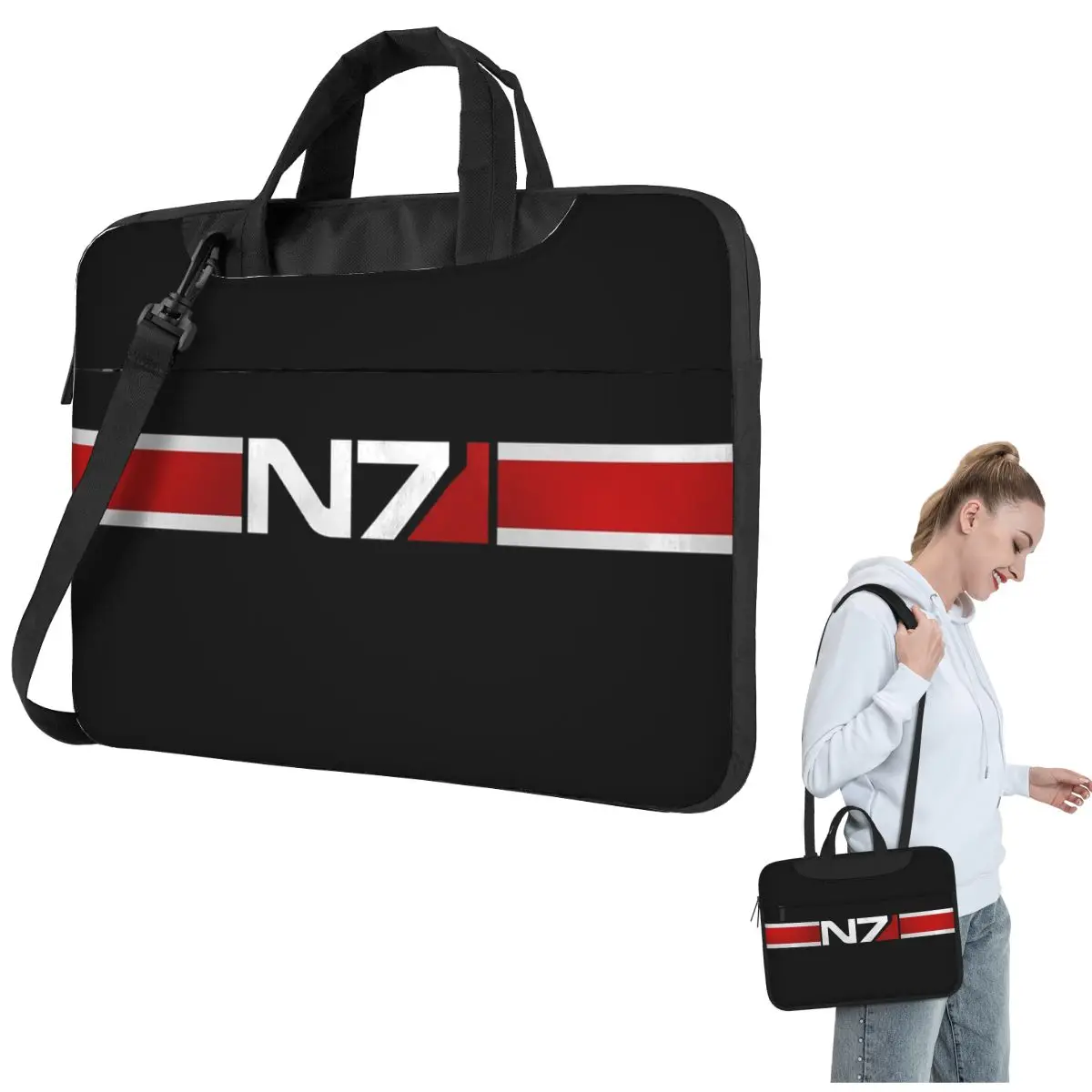 Armor Alliance Military Mass Effect N7 Crossbody Laptop Bag Case Computer Bag Resistant Protective Notebook Pouch for Lenovo
