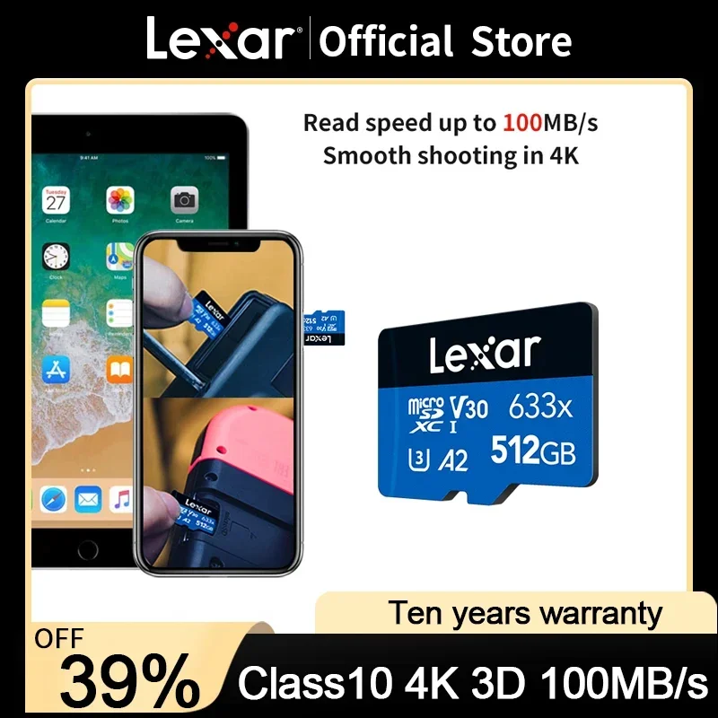 Lexar Scheda microSD 2 TB, UHS-I, C10, U3, V30, A2, 4K, scheda di memoria microSDXC con velocità fino a 160 MB/s, memoria aggiuntiva per Nintendo Switch 1 Lexar Scheda microSD 2 TB, UHS-I, C10, U3, V30, A2, 4K, scheda di memoria microSDXC con velocità fino a 160 MB/s, memoria aggiuntiva per Nintendo Switch 1