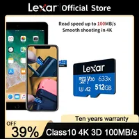 Lexar Original Micro SD Card 32GB 64GB 512GB Memory Card A1 V10 Class10 128gb TF Flash Card for Drone Sport/Camcorder/cell Phone