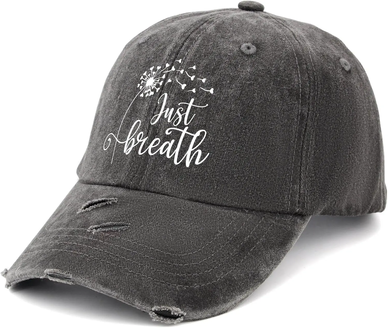 قبعة Dandelion Just Breath للنساء قبعة بيسبول جمالية مغسولة