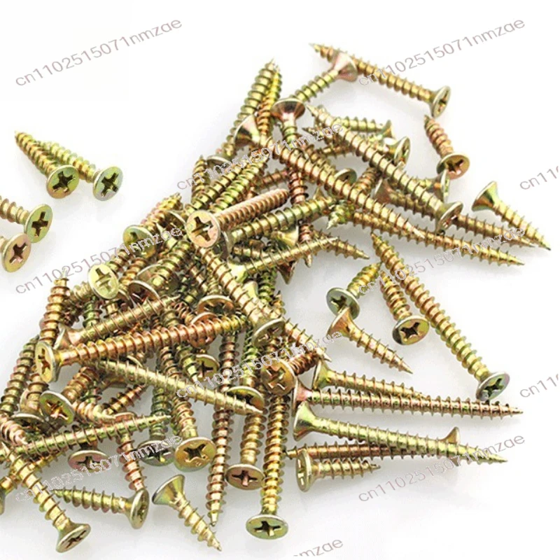 Cross Countersunk Self-tapping Screws, Color Zinc High-strength Hardened Furniture Self-tapping Fiberboard Nail Screws