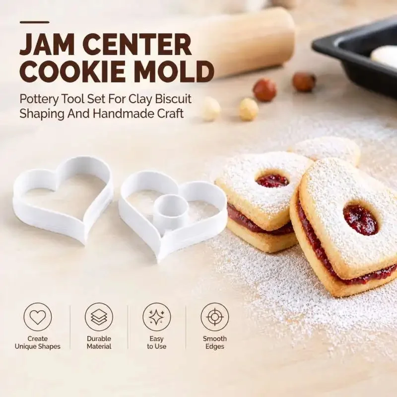 Jam Filled Biscuit Shape Mold Pottery Tool Kit For Polymer Clay Hand Forming Projects