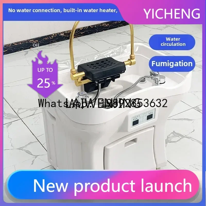 

removable head treatment basin water storage shampoo instrument with constant temperature water circulation shampoo bed