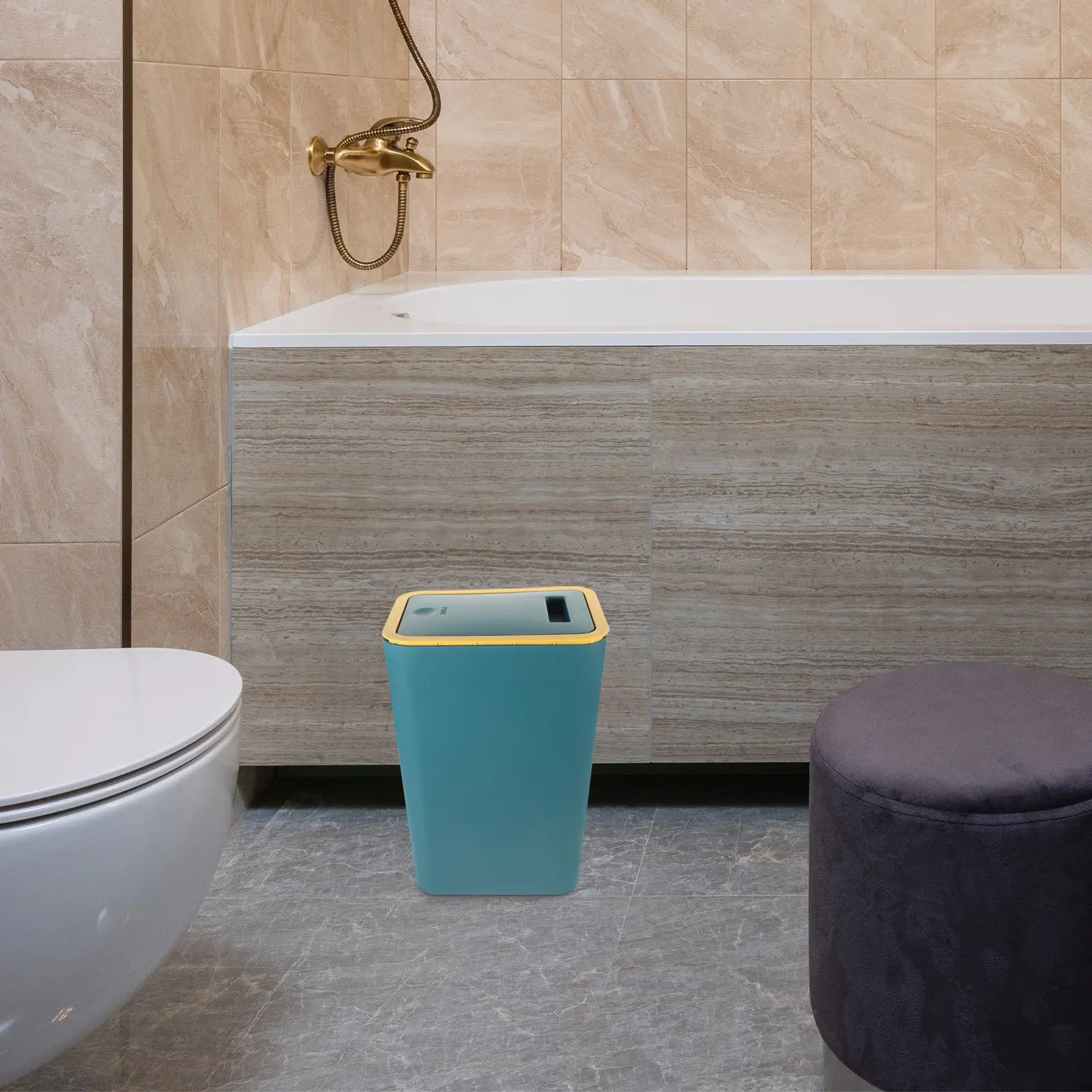 

Мусорное ведро с прессованным верхом большой вместимости, прочное, износостойкое, для ванной, кухни, общежития