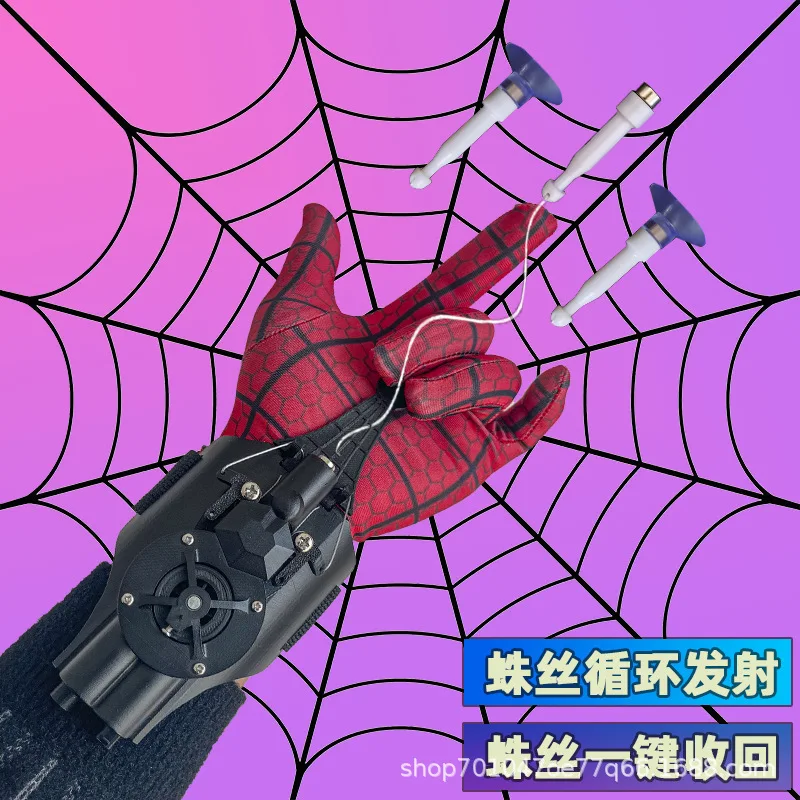 Spider-Man Web Shooters Wrist Launcher Shooters Hot Peter Parker Cosplay Props Urządzenie strzeleckie Zestaw zabawek Ulubiona zabawka chłopca Prezent