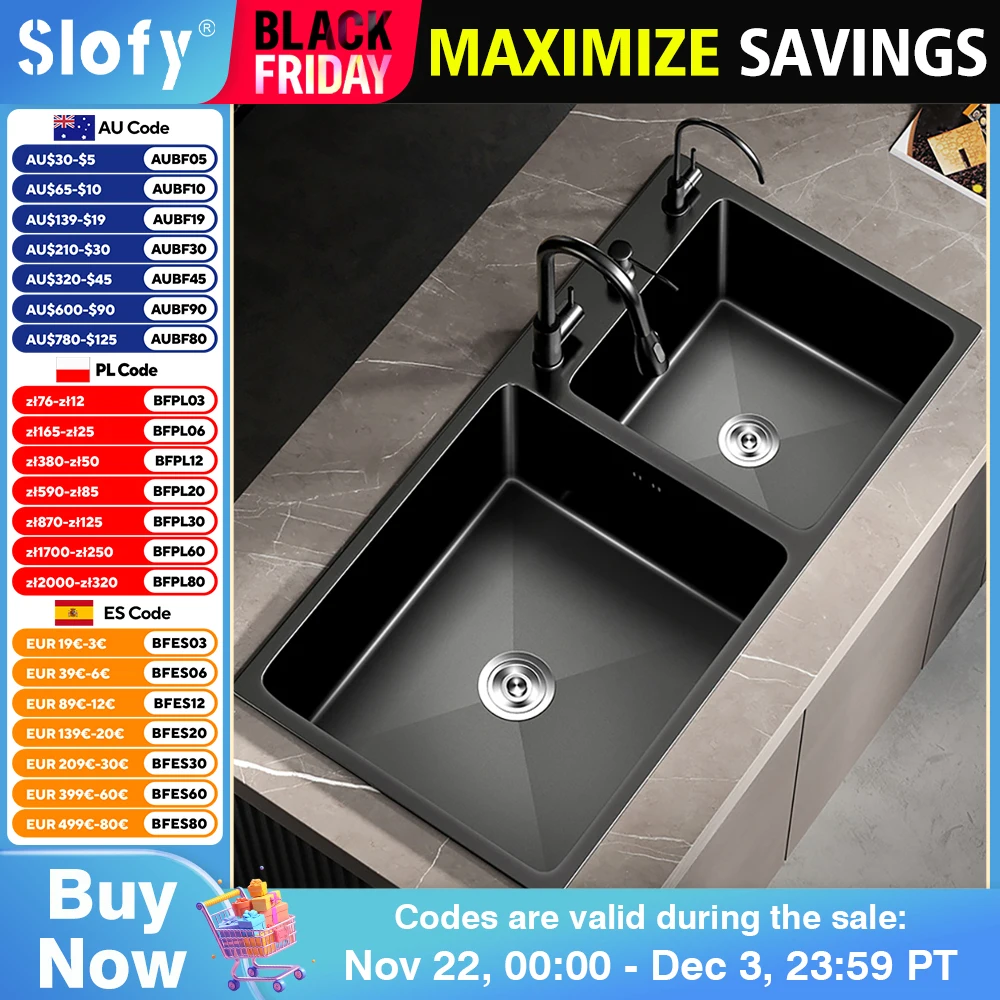 304 Stainless Steel Double Bowl Kitchen Sink Dish Vegetable Wash Basin Bowl Udermount Topmount Drain Accessories Workstation