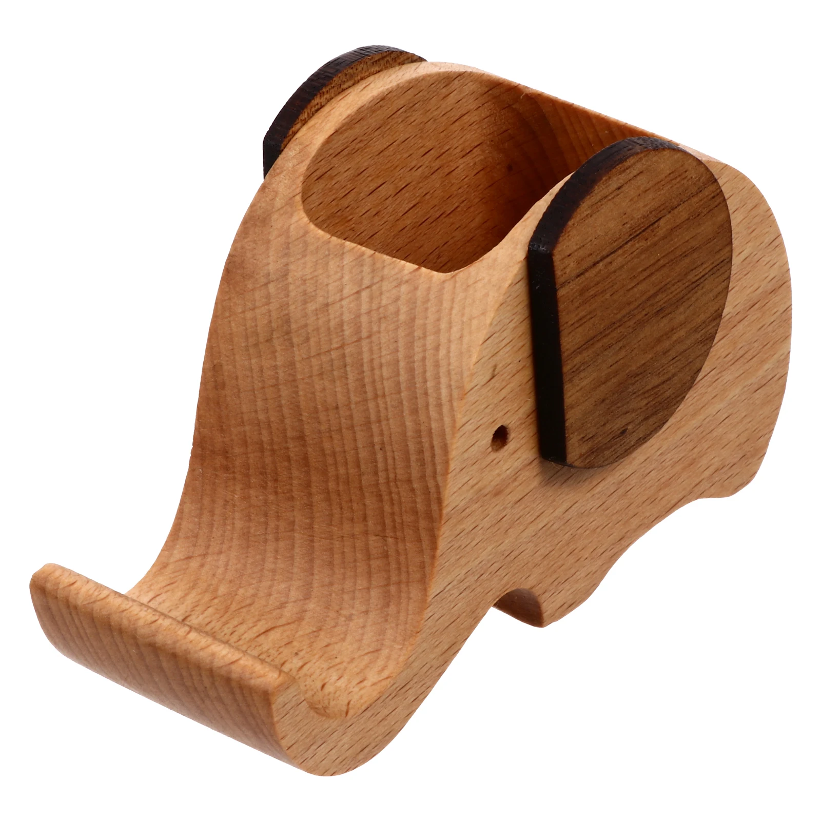 

Elephant Pen Holder Phone Stand Wood Tablet Desk Organizer Wooden Cell Container Bracket Lightweight Gift Home Office