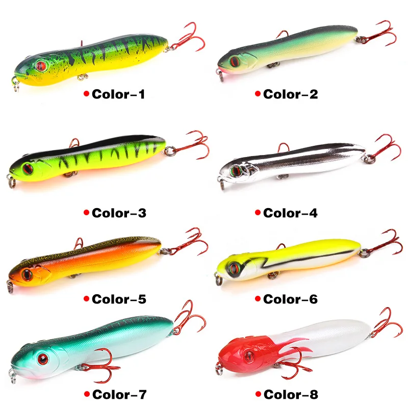 1 Stück/8 Stück 10cm/15,6g Schwimmender Angelköder Pencil Bait Popper Oberflächenköder Künstliche Köder Set für Karpfenangeln – Detail 6