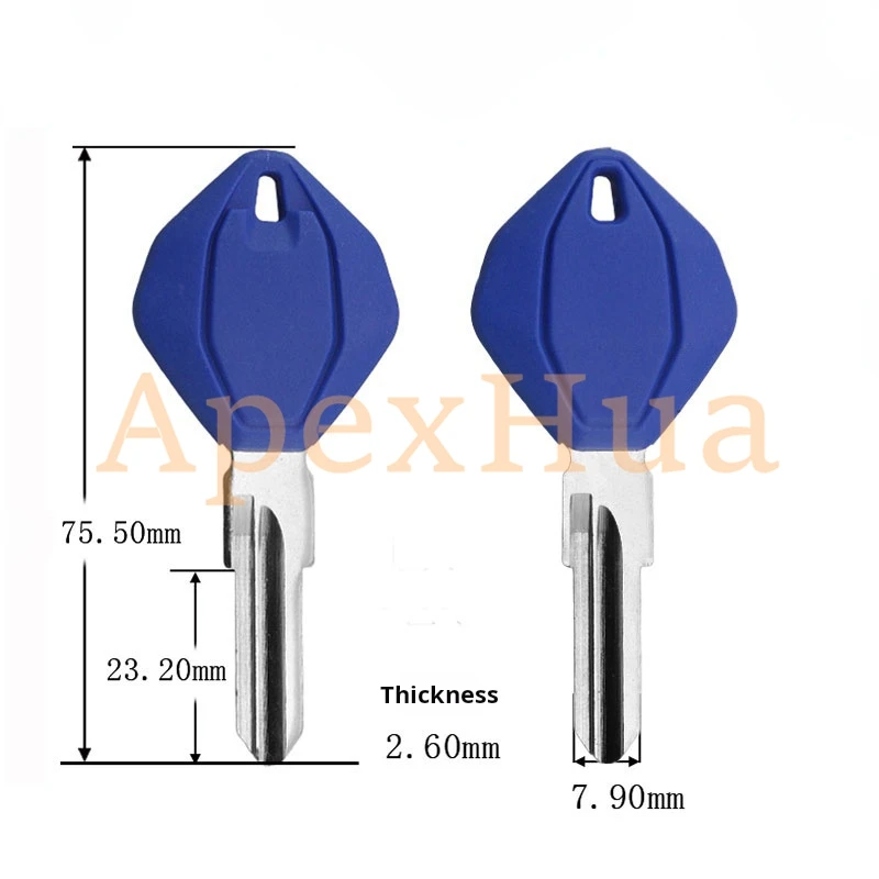 Motorcycle Key Blank for Ducati V4 V4S V4SL V2, Uncut Ignition Key Shell with Chip Slot