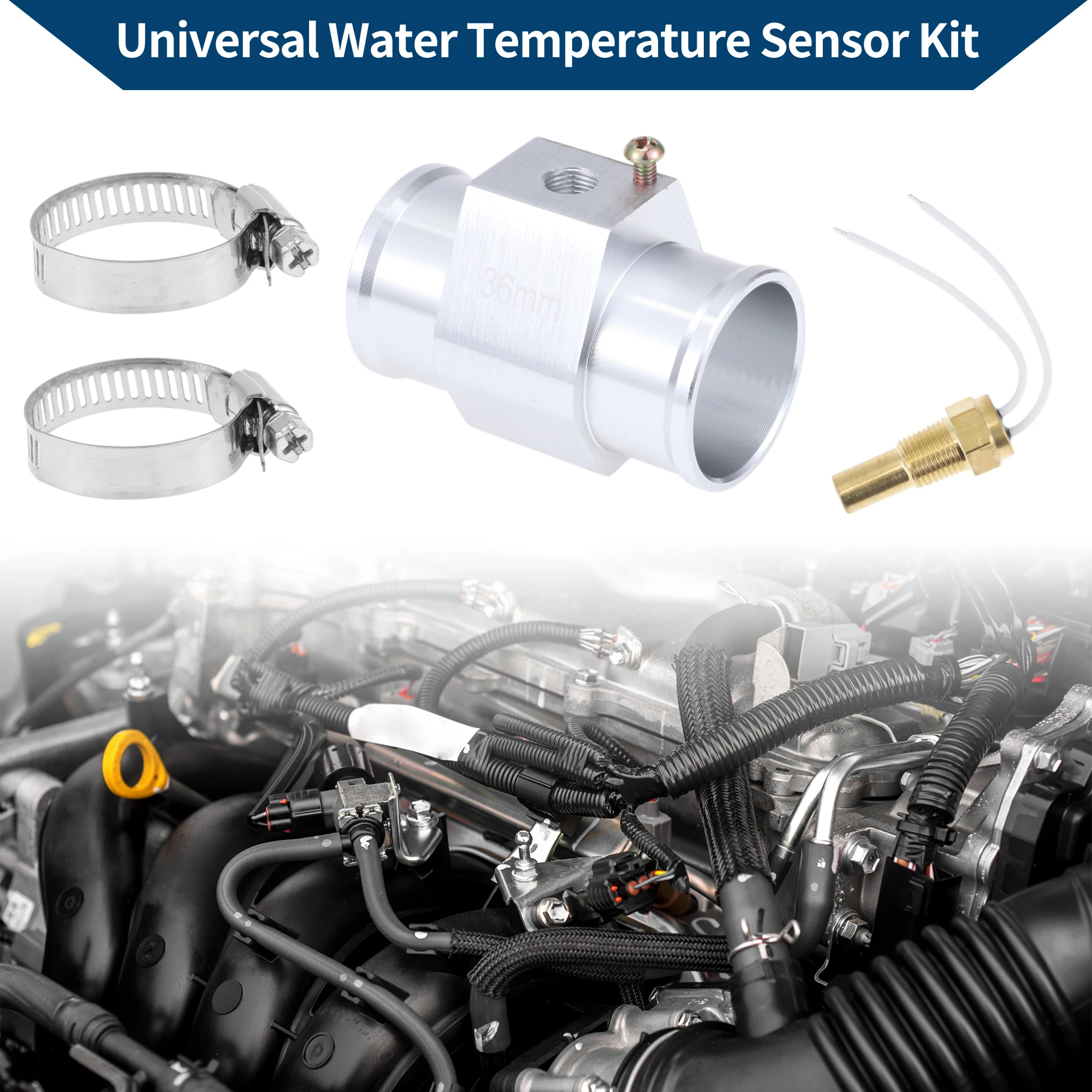 UXCELL Kit de sensor de temperatura del agua 1/8 "NPT 1,42" 210'F encendido - 195'F apagado refrigeración automática del radiador