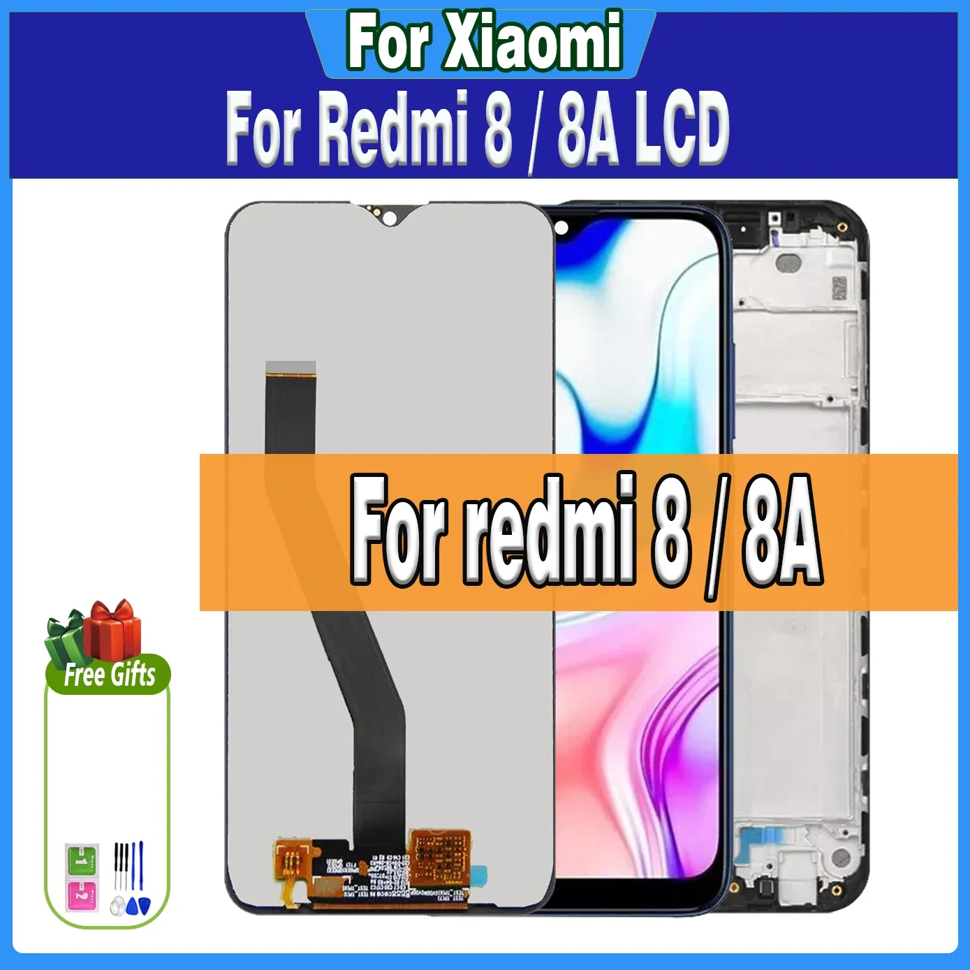 

ЖК-дисплей 100% для Xiaomi Redmi 8 / 8A с рамкой, экран с дигитайзером в сборе для замены, 6,22 протестирован