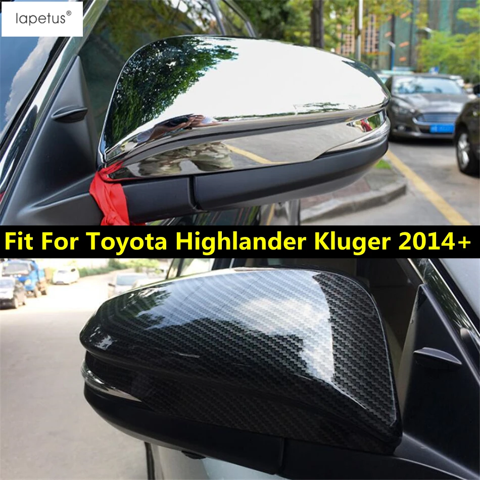 

Door Wing Rearview Mirror Shell Cap Cover Trim For Toyota Highlander Kluger 2014 - 2019 ABS Chrome / Carbon Fiber Accessories