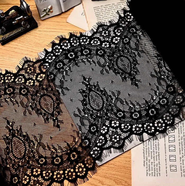 3m long x 25cm wide eyelash lace fabric Garment decoration Lace accessories diy handmade fabric