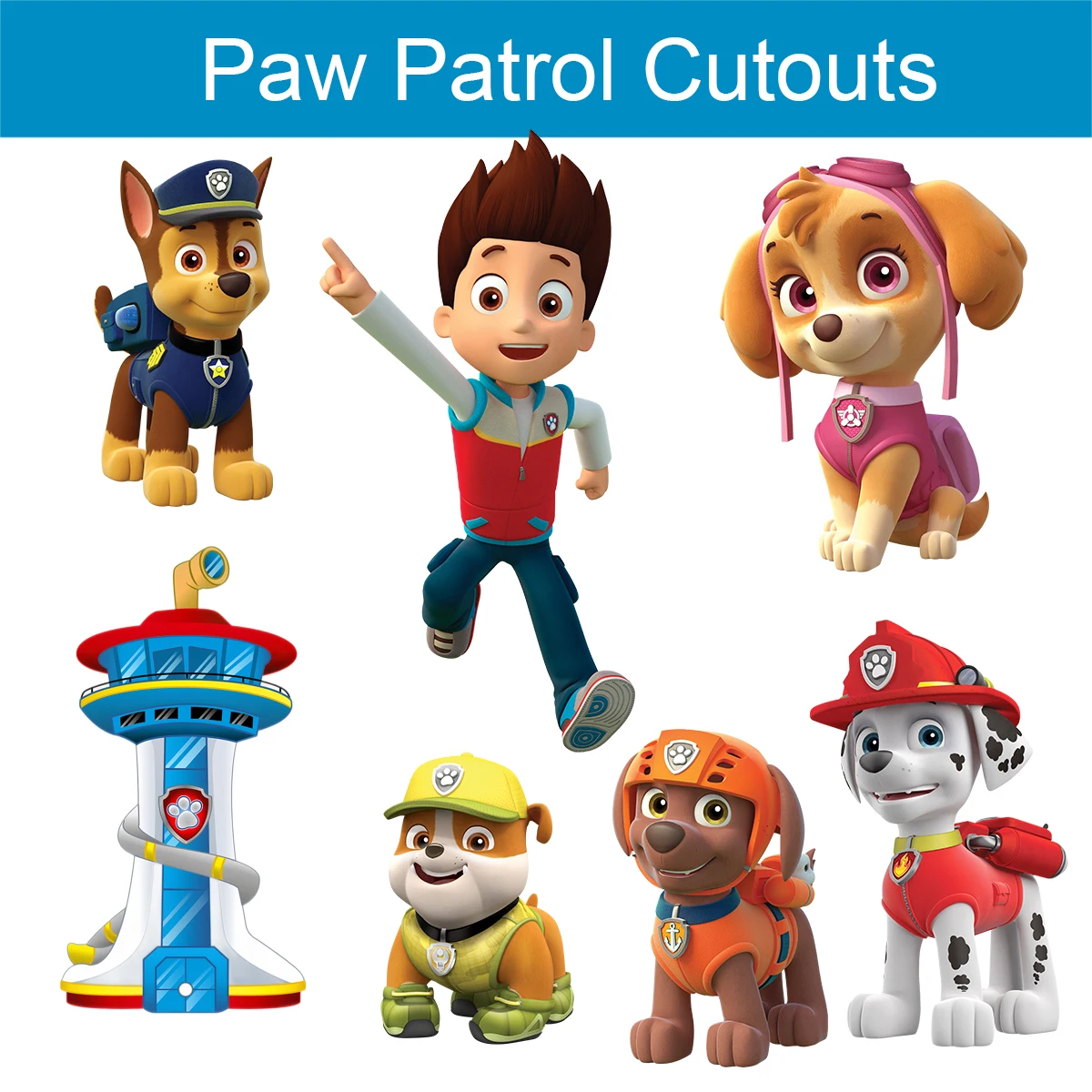 Paw Patrol Dog Cutout Baby Shower Backdrop Birthday Stand Up Props Kt Board Birthday Party Props Decoration