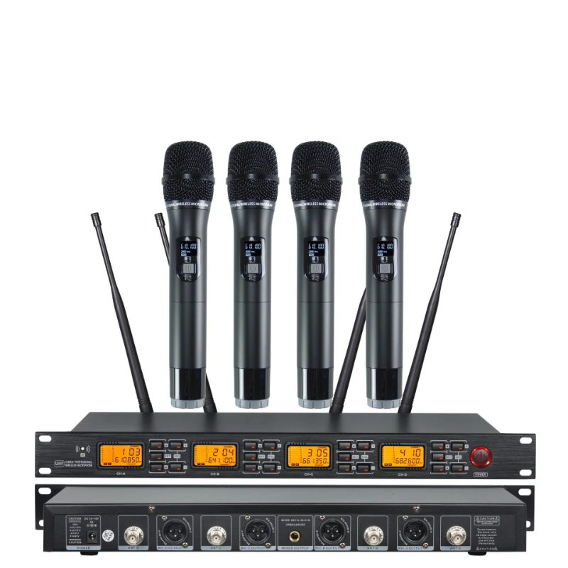 Wireless one-to-four microphones, handheld wireless microphones for stage performances