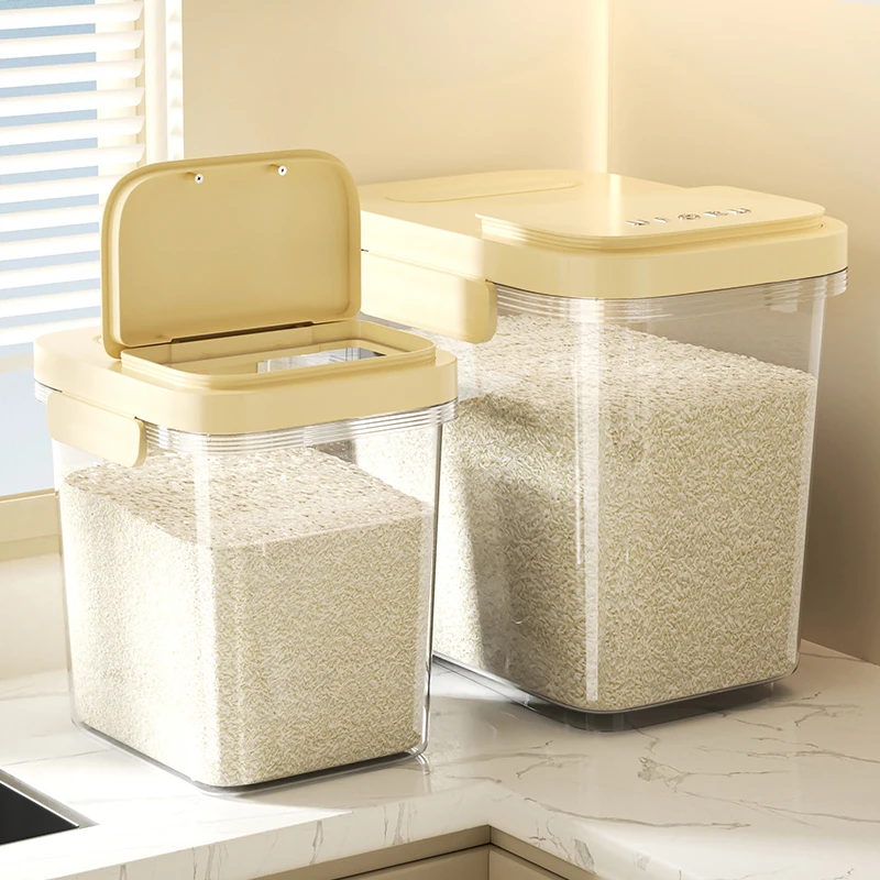 Large Home Sealed Pest-Proof and Moisture-Proof Rice Jar, Kitchen Food-Grade Material with 10kg/25kg Options