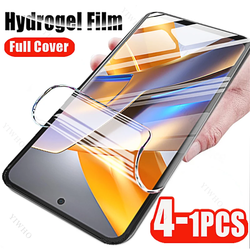 4-1pcs for Xiaomi Poco M5s M5 M4 M3 X5 X4 X3 Pro GT NFC 5G Screen Protectors Clear Hydrogel Film for Xiaomi Poko M 5s M4Pro X4gt