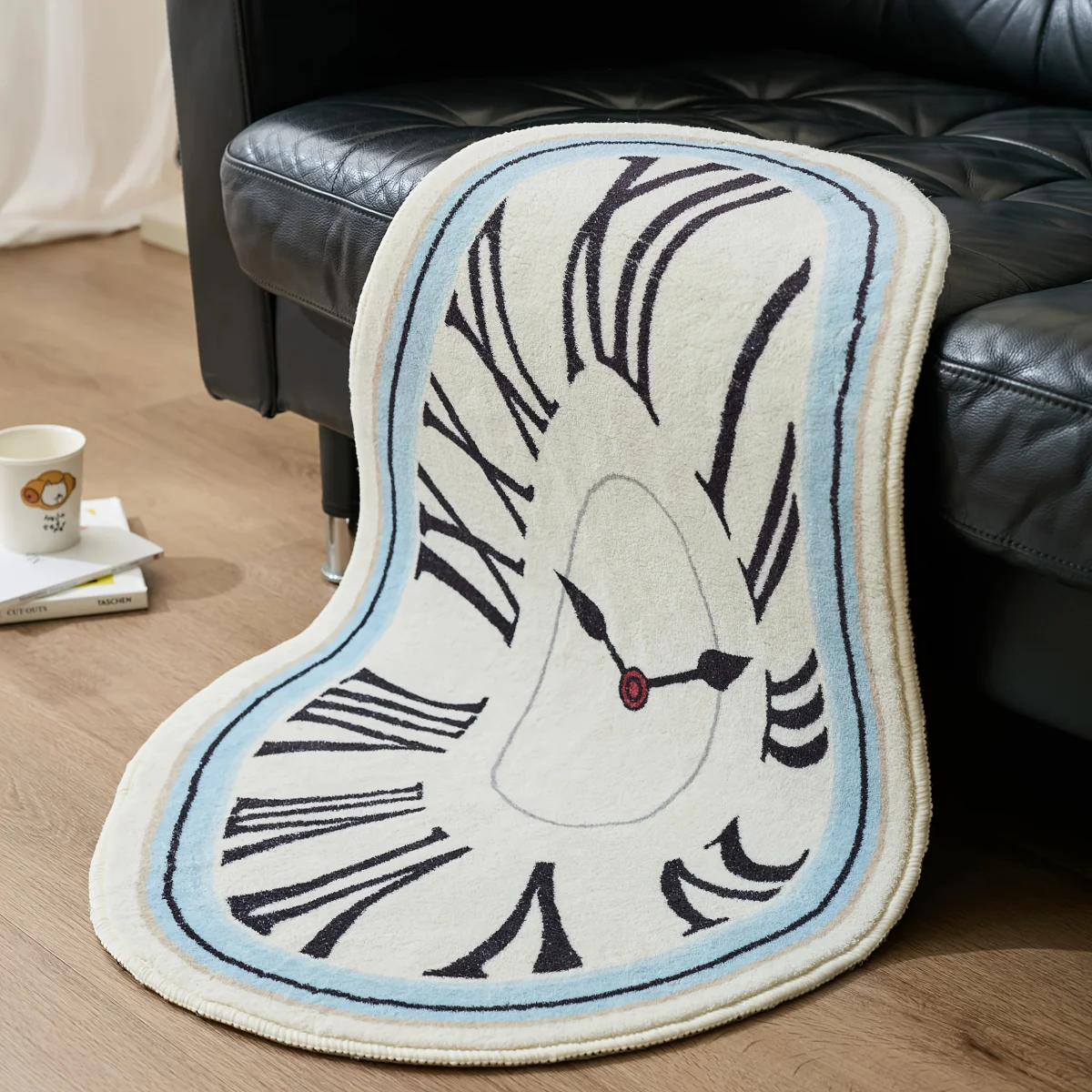 Creative Cotton Velvet Clock Carpet Soft Delicate Leisure Rest Floor Rug for Home Bedroom Living Room
