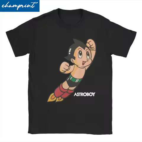 Astroboy Anime Robot T Shirt Men Women's Cotton T-Shirts Astro Boy Space Cartoon Manga Tee Shirt Short Sleeve Clothing Gift Idea
