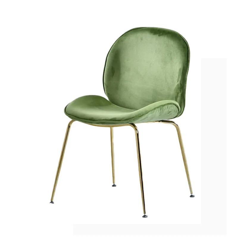 

vb-Nordic Restaurant Dining Chair Iron Wrought Light Luxury Gold Plated Beetle Home Dressing Stool Internet Celebrity Chair@