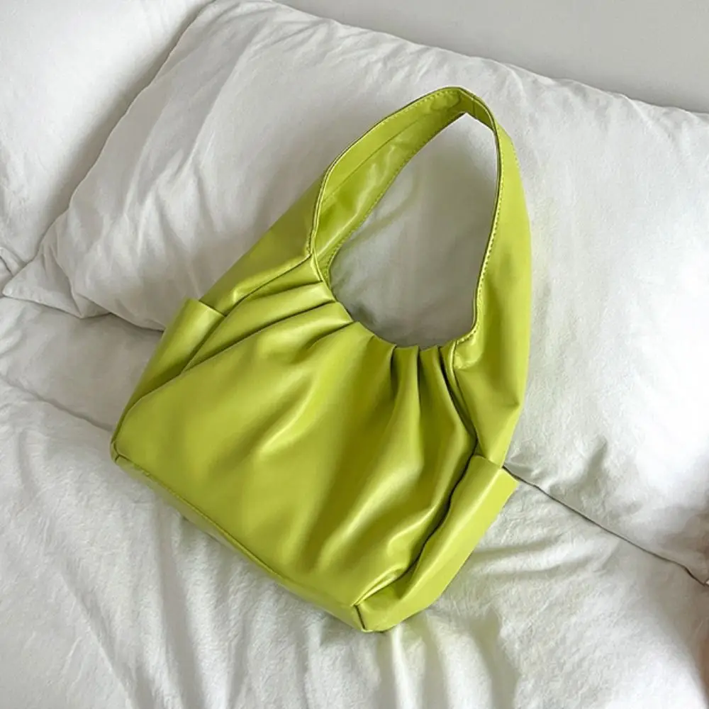 Плиссированная сумка в корейском стиле, сумка на плечо, полумесяц, круассан, облачная сумка, сумка для подмышек, сумка на одно плечо из искусственной кожи, сумка для подмышек