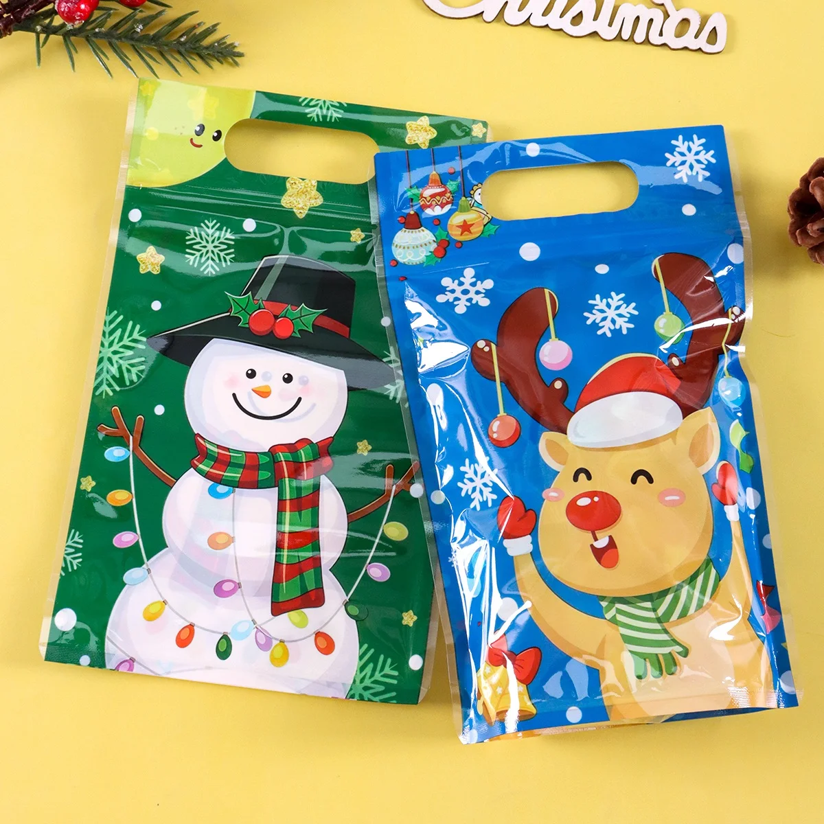 10/20 Stück Frohe Weihnachten Geschenktüten, niedliche Weihnachtsmann- und Weihnachtsbaum-Motiv, wiederverschließbare Leckerli-Beutel mit Reißverschluss, Neujahrs- und Weihnachtsdekoration für Zuhause – Detail 6
