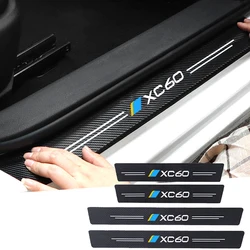 for Volvo XC60 Emblem Car Door Threshold Scuff Plate Decals Carbon Fiber Sill Protector Stickers Auto Door Entry Pedal Guards