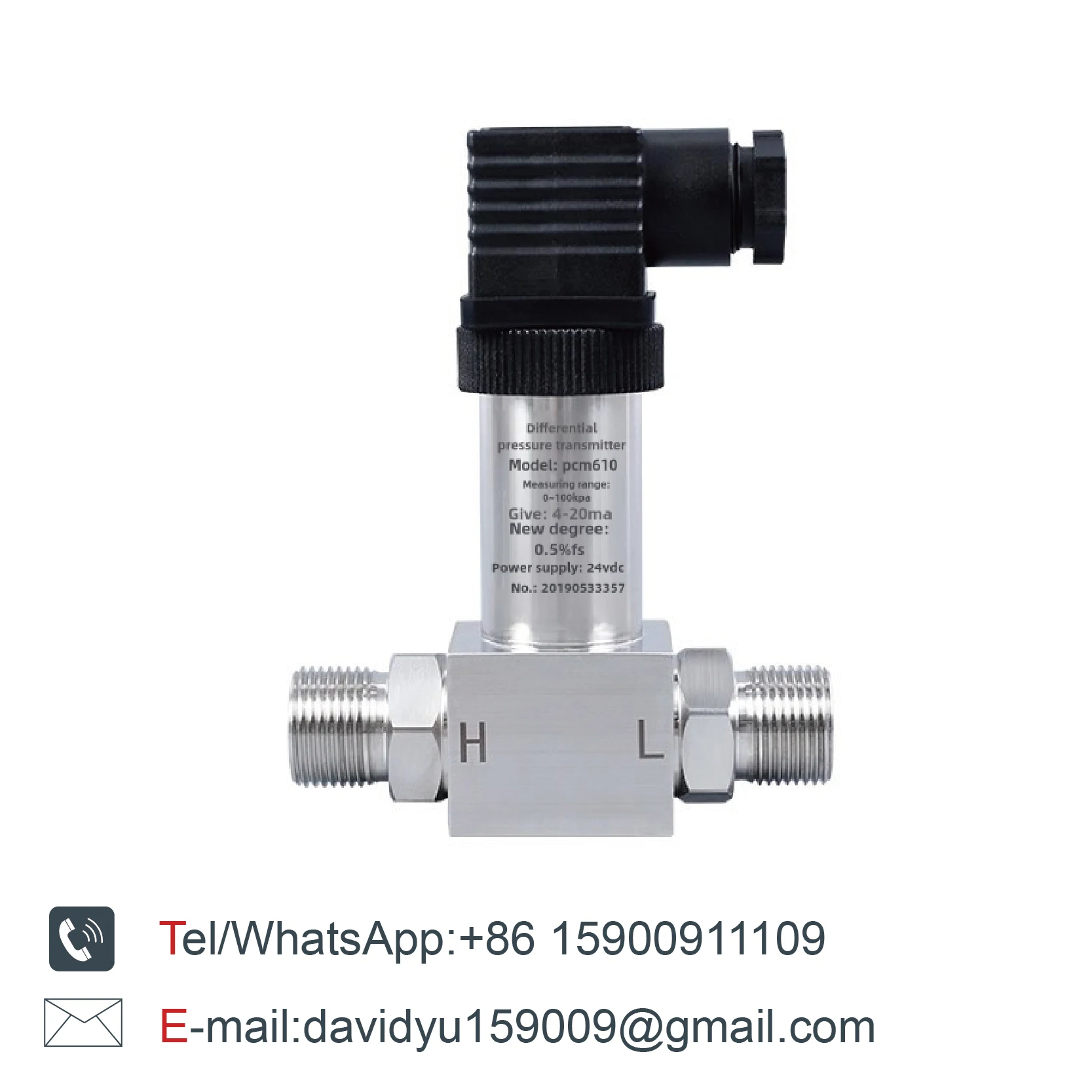 

0-20Kpa 30Kpa 40Kpa Differential Pressure Transmitter Smart DP Pressure Sensor SS316