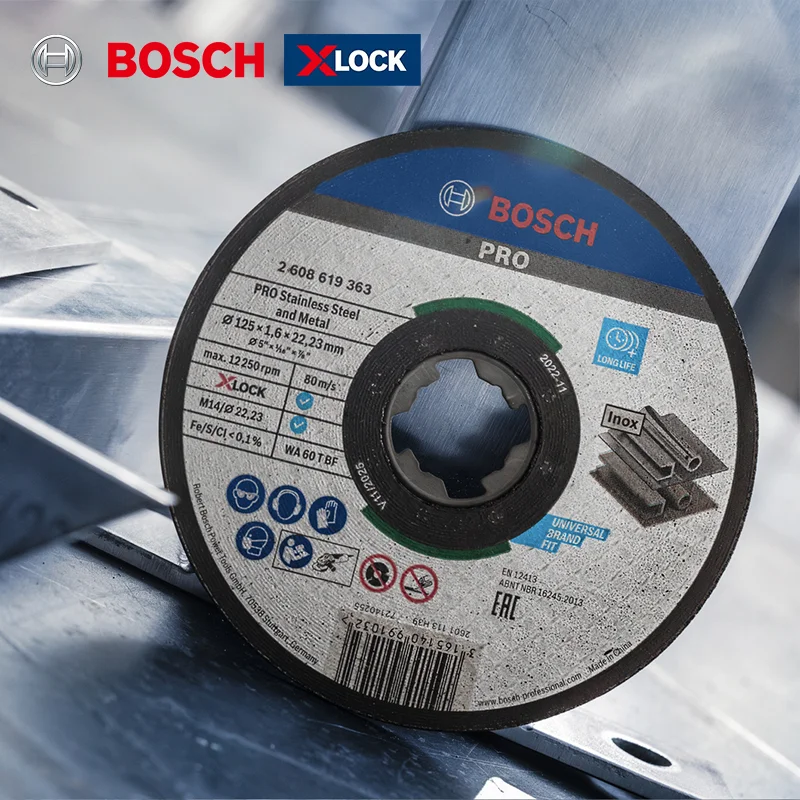 Bosch Accessory X-Lock Professional Metal Stainless Steel Slicing Tool 125X1.6Mm Compatible with X-Lock System Angle Grinder