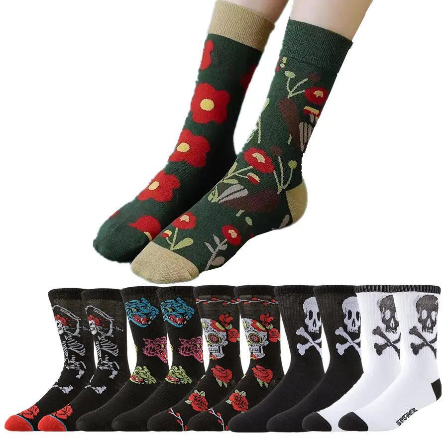 

Мужчины Женщины Череп Трубка Носки Счастливые Носки Уличная Мода Дизайнер Хип-Хоп Забавные Новинки Платье Носки Теплые Комфортные Зимняя Повседневная Одежда