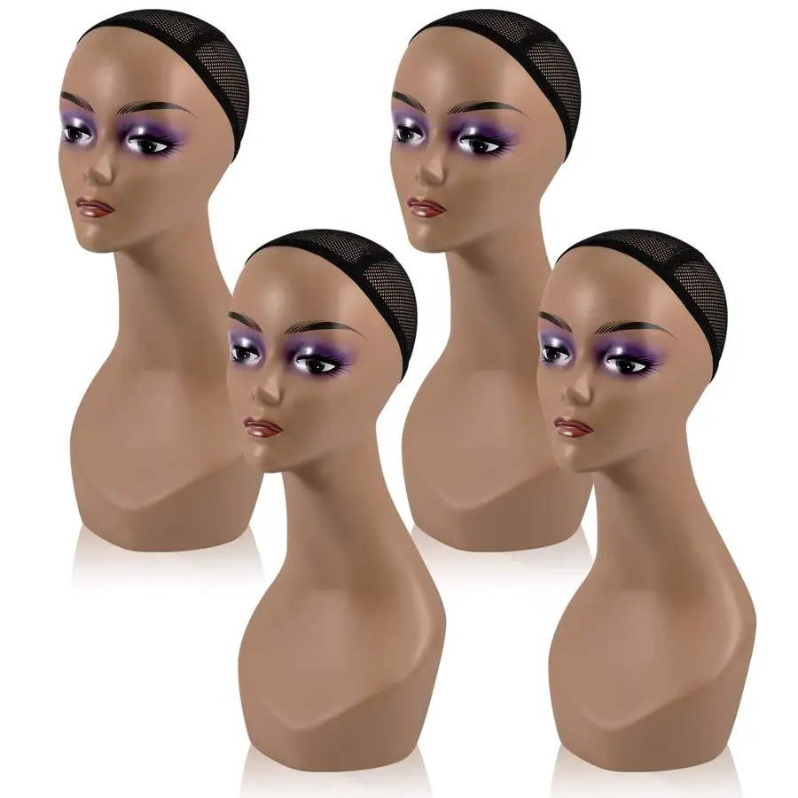 

4 шт. Женская реалистичная голова манекена для париков 19 реалистичных пластиковых головок манекена для солнцезащитных очков, серег, ювелирных изделий Di