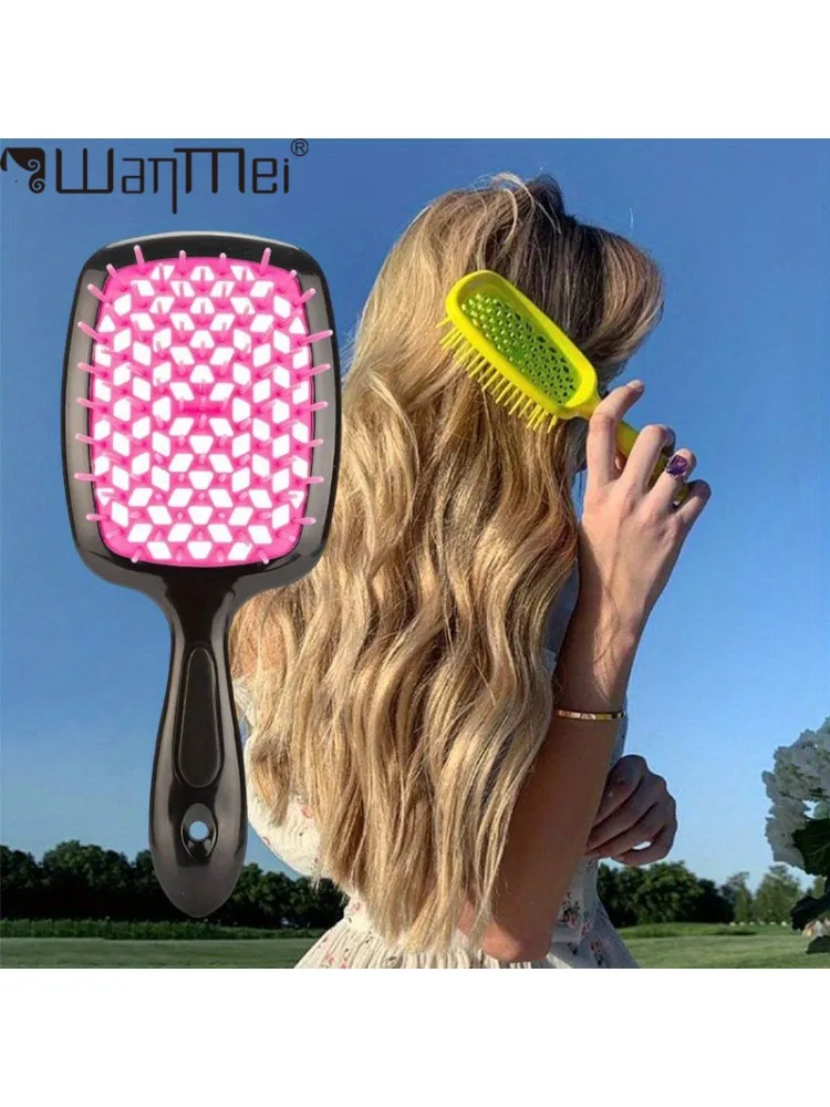 WANMEI Luchtkussen Kam Plastic Massage Antistatische Droog Nat Krullend Haar Uitholling Haar Borstels Kapper Styling Kappers Te - afbeelding 2