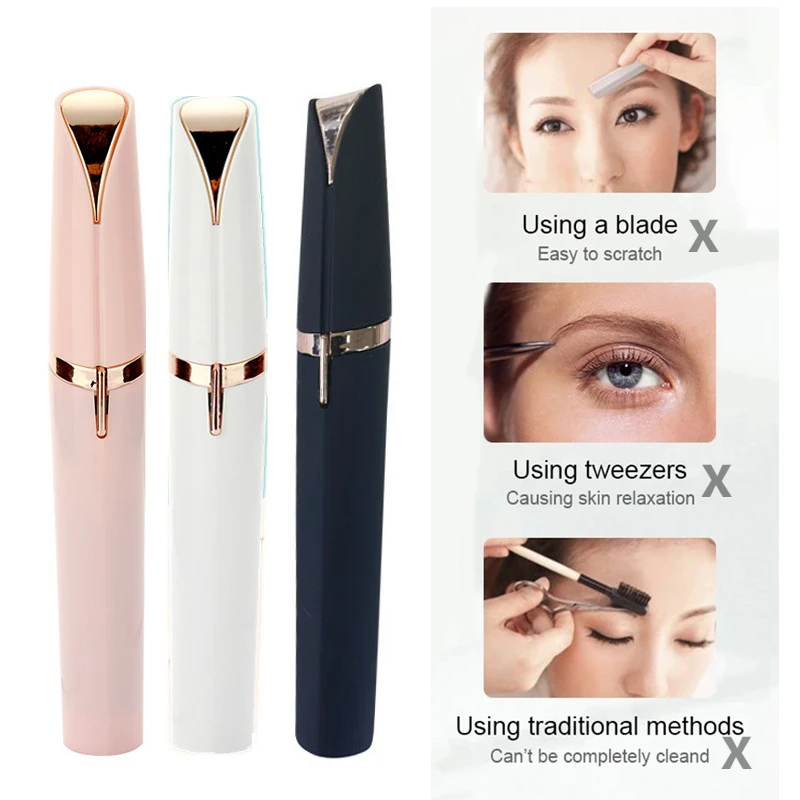 Womens Electric Eyebrow Trimmer Eye Brow Shaper Pencil Face Hair Remover For Women Automatic Eyebrow Shavers Pocketknife