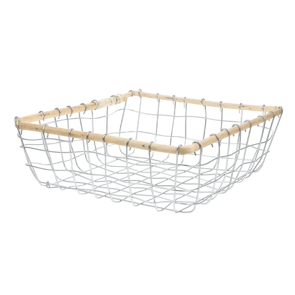 

Iron Woven Basket L Size Multi Purpose Storage Holder For Kitchen Snack Fruit Bread Organizer Metal Mesh Decorative Basket