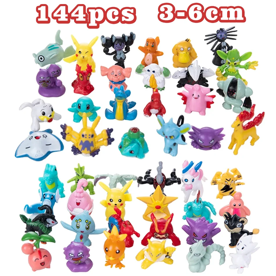 [Bestseller-Modell] 24-144 Stück Po-kemon Mini-Figuren Spielzeug 3-6cm Mini-Figurinen Modelle Desktop-Ornamente Trendige Anime-Kindergeschenke
