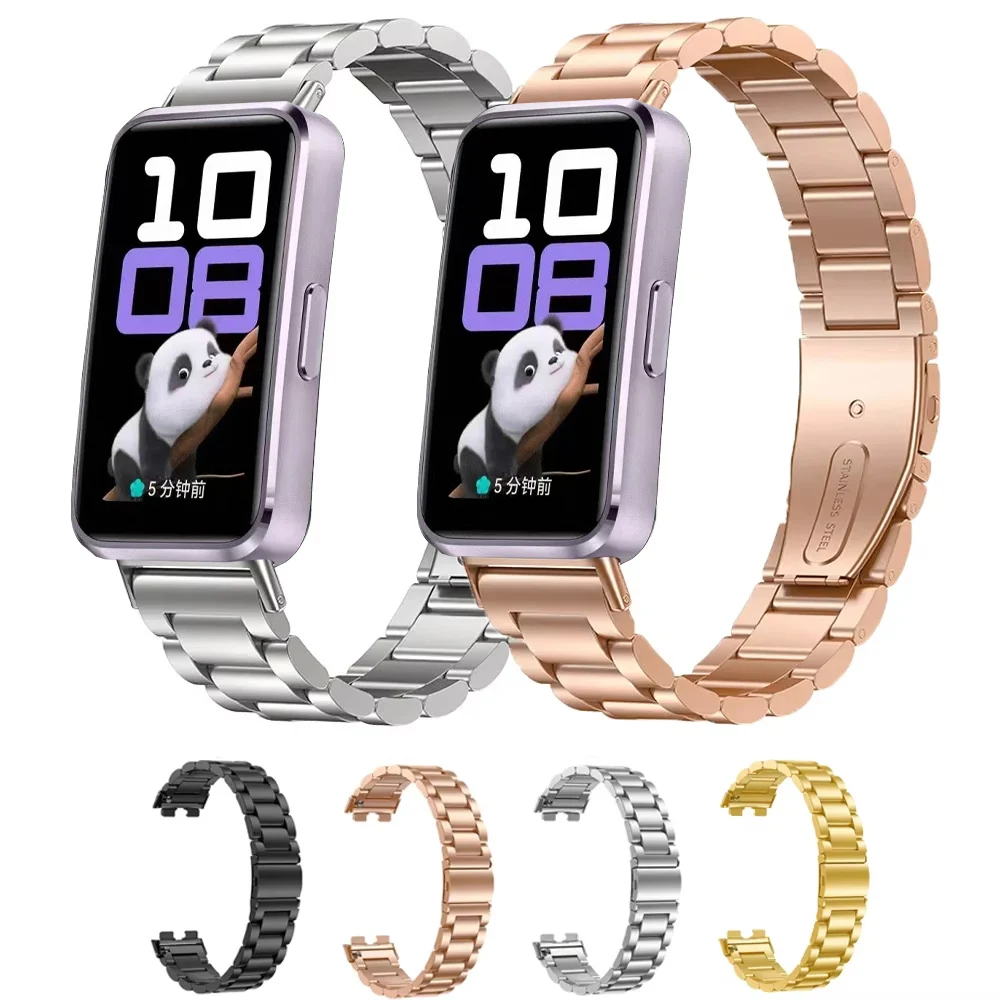 Edelstahlarmband für Huawei Band 10 9 8 Metall Business Armband Armband Correa für Huawei Band 10/Band 9/Band 8 Armband