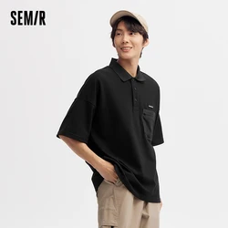 Semir Polo Shirt Men 2024 Summer New Trend Handsome Outdoor Wind Short Sleeve Top Loose Half Cardigan Men'S Wear