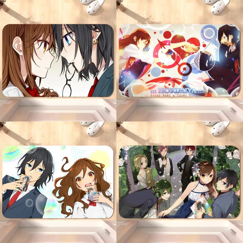 bilibili Anime Hori and Miyamura Horimiya Floor Mat Bedroom Kitchen Door Bath House Super Absorbent Foot Non-slip